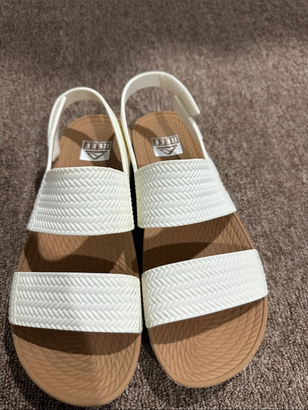 Reef White Woven Double-Strap Slingback Sandals - Picture 1 of 3